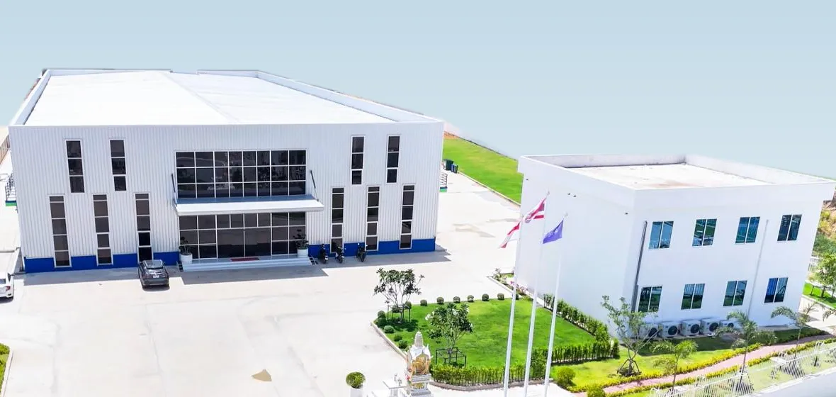 Aerial view of the Tandem PCBA production hall and office building in Rayong, Thailand